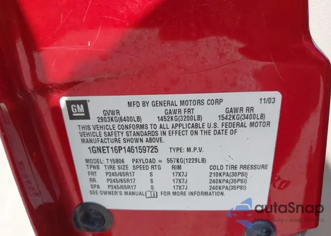 2004 Chevrolet Trailblazer Ext Lt z USA, uszkodzony, nr VIN 1GNET16P146159725